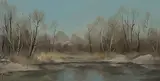Sion depuis les îles, printemps, 1984 by Charles Menge, oil on board, offered Jun 2017