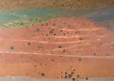 Die roten Hügel", 1964 by Hermann Alfred Sigg, oil on canvas, sold Jun 2017