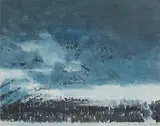 Winternacht im Engadin, 1981 by Hermann Alfred Sigg, oil on canvas, sold Jun 2017