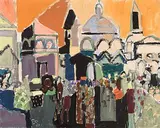 Belebte Piazza, 1957 by Eugen Früh, oil on canvas, offered Jun 2017