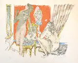 Zwei Frauen by Alois Carigiet, 1969, color lithograph, offered Jun 2017