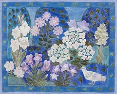 Blumen mit Vogel by Willi Hartung, 1958, watercolor, sold Jun 2017