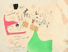 For Lucienne by Jean Tinguely, collage, sold Jun 2017