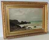 Küstenlandschaft by Gustave Castan, oil on panel, sold Jun 2017