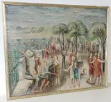 Sommertag am Quai", 1927/28 by Hermann Huber, oil on canvas, sold Jun 2017