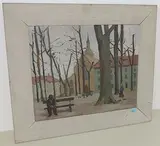 Petersplatz im März", 1943 by Gustava Iselin-Haeger, oil on board, sold Jun 2017