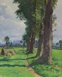 Eichen im Herbst", 1913 by Josef Klemens Kaufmann, oil on canvas, offered Jun 2017