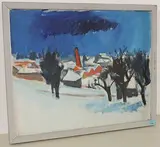 Fabrik im Winter", 1957 by Karl Landolt, oil on canvas, offered Jun 2017