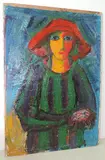 Il capello rosso, um 1988 by Florindo Soldini, oil on board, offered Jun 2017