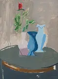 Stilleben mit Strauss", 1977 by Henry Wabel, oil on canvas, sold Jun 2017