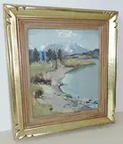 Seelandschaft im Berggebiet by Otto Landolt, gouache, offered Jun 2017