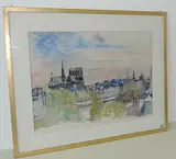 Paris mit Notre Dame by Henri Schmid, 1968, watercolor, sold Jun 2017