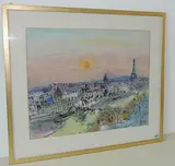 Paris mit Eiffelturm by Henri Schmid, 1969, watercolor, offered Jun 2017