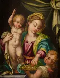 in der Art, 19.Jh by eigentl. Gian Battista di Jacopo Rosso Fiorentino, oil on copper, offered Mar 2017
