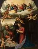 zugeschrieben Heilige Familie mit Johannesknaben und Engeln by Gaudenzio Ferrari, oil on panel, offered Mar 2017