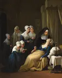La mort d'une orpheline by Édouard Henri Théophile Pingret, 1836, oil on canvas, offered Mar 2017