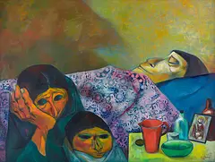 Enfermo grave by Eduardo Kingman, 1982, oil on canvas, offered Mar 2017