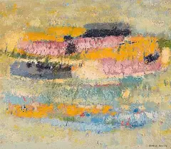 Komposition by Seund Ja Rhee, 1958, oil, sold Mar 2017