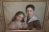 Das Geschwisterpaar, Ina und Conrad Sonderegger, 1898 by Aimée Rapin, pastel, sold Mar 2017
