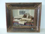 Stilleben mit Büchern by Josef Jurutka, oil on panel, sold Mar 2017