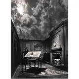 Philosopher's Desk by Jerry Uelsmann, 1976, gelatin silver print, sold Nov 2023