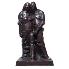 Ruth and Naomi by Leonard Baskin, 1978, bronze sculpture, sold Nov 2023