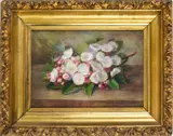 Untitled (Bouquet) by Emma Ruth Burgess, oil on board, sold Nov 2023