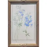 Untitled (Blue Flowers) by William Goldsmith, 1991, watercolor, sold Nov 2023