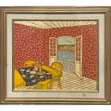 Afternoon on the Coast by Dorothy Cutter, 1975, oil on canvas, sold Nov 2023