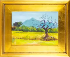 Untitled by Donna Solin, oil on canvas affixed to board, sold Nov 2023