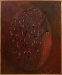 Untitled by Helen Dunham, oil and mixed media on canvas, sold Nov 2023