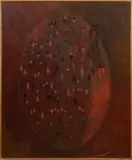 Untitled by Helen Dunham, oil and mixed media on canvas, sold Nov 2023