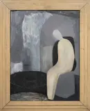 Seated Figure by Helen Dunham, oil on board, sold Nov 2023