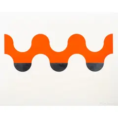 Glide by Gerald Laing, 1968, serigraph with collage, sold Nov 2023