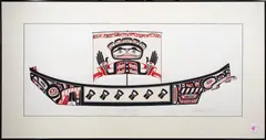 Myth Canoe by Barry Herem, 1986, serigraph, sold Nov 2023