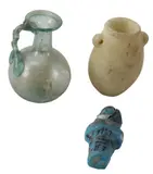 Glass Vessel by Egyptian Shabti, Roman Marble Vessel, sold Oct 2026