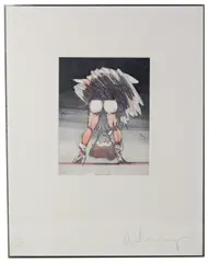 Figure Looking Through Legs by Claes Oldenburg, etching, sold Oct 2026