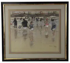 reading Visch Maan dag Katwijk by Jan Willem Sluiter, watercolor, sold Oct 2026