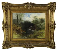 landscape by Wilhelm Bröker, oil on canvas, sold Oct 2026