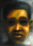 Portrait (Dark) by Doctor Maila, oil on canvas, sold Sep 2025