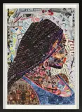 Portrait of a Woman by Dario Manjate, collage on canvas, sold Sep 2025