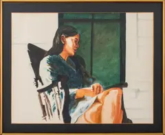 Seated Woman by Earle Mitchell, Watercolor on Paper, sold Mar 2025