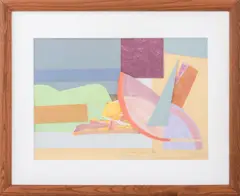 Abstract Composition by Joan Hyde Shapiro, Mixed Media Collage Painting, sold Mar 2025