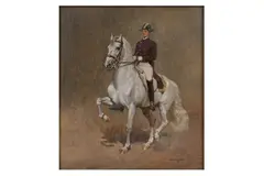 Untitled by Alexander Pock, oil on panel, offered Nov 2022