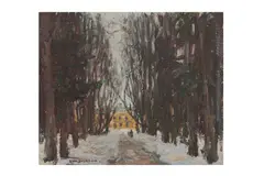 Untitled by Frederick William Jackson, oil on board, offered Nov 2022
