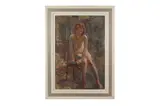 'seated female nude by Constance Ann Parker, oil on canvas, offered Oct 2022