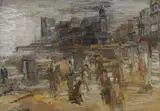 La Plage by Roger de Coninck, Oil on canvas, sold Nov 2020
