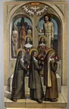Parable of the wise virgins by Giorgio Matteo Aicardi, Oil on board- squared delineations for transfer, offered Nov 2020