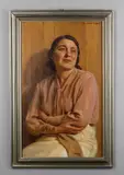 Portrait of a woman seated in a pink top by Giorgio Matteo Aicardi, Oil on canvas, offered Nov 2020