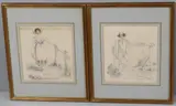 Untitled by J Burwood, Watercolour over pencil signed - one with initials, offered Nov 2020